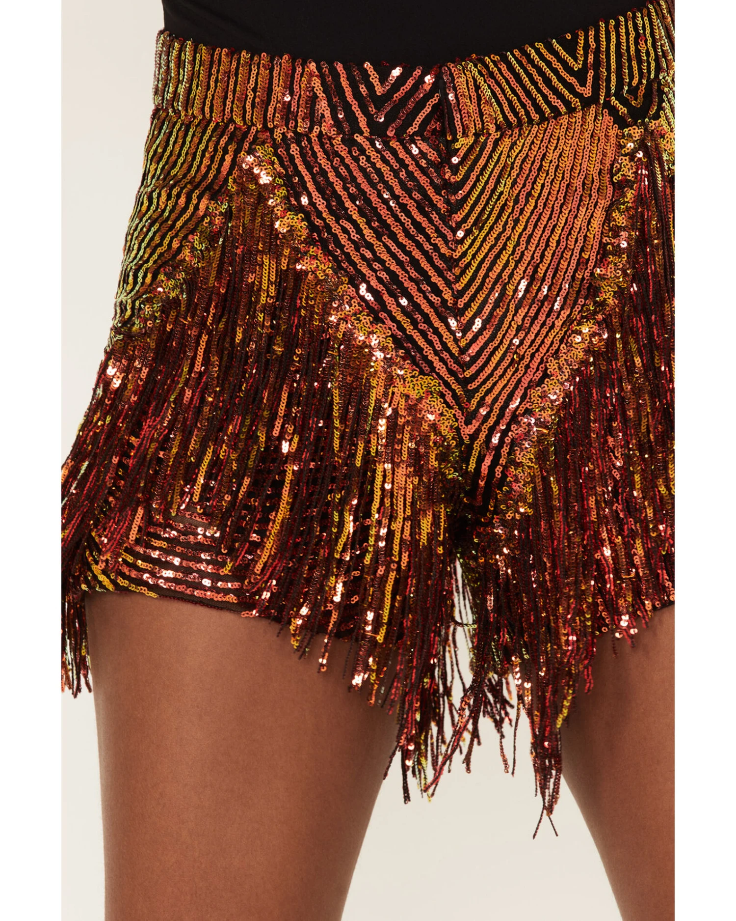 Any Old Iron Women's Sequins And Fringe Shorts - Image 2