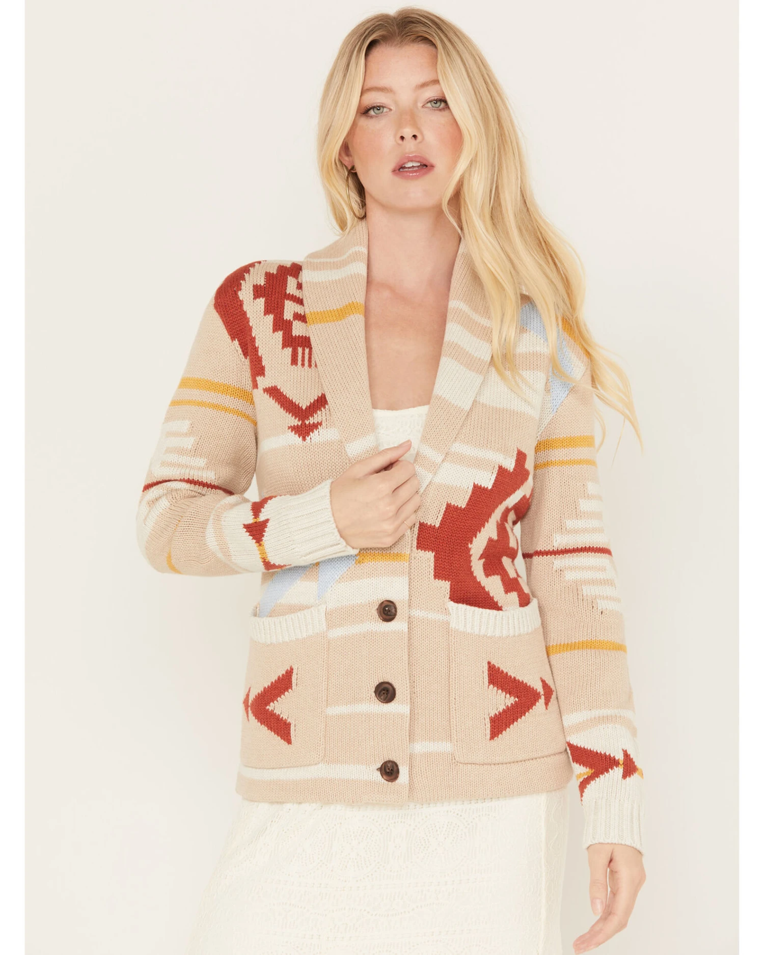 Pendleton Women's Multicolored Print Taos Graphic Cardigan