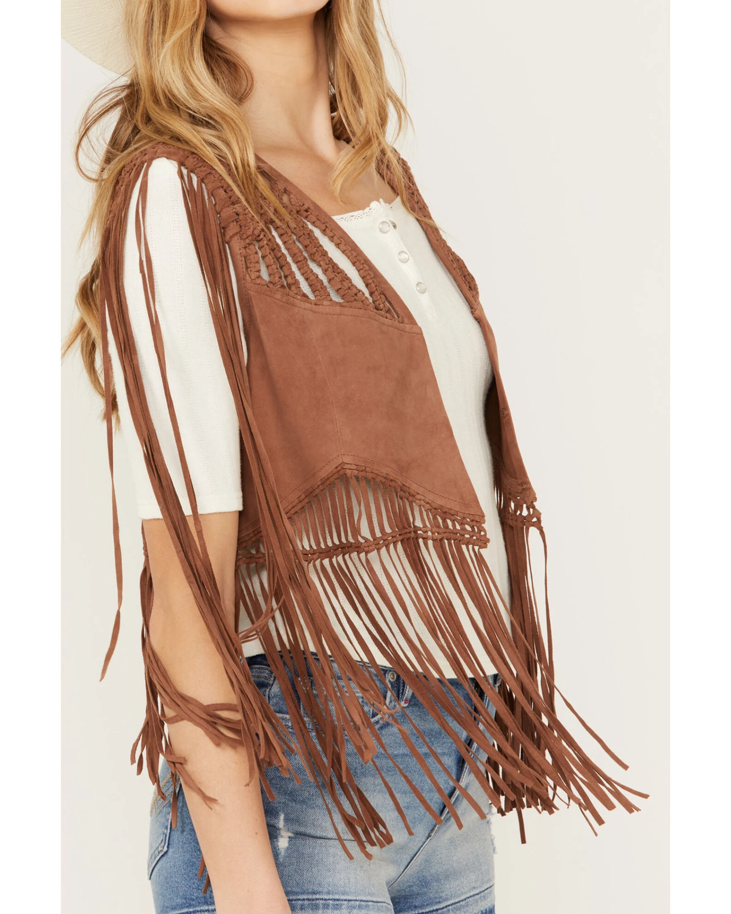 Idyllwind Women's Ennis Suede Crochet Vest - Image 2