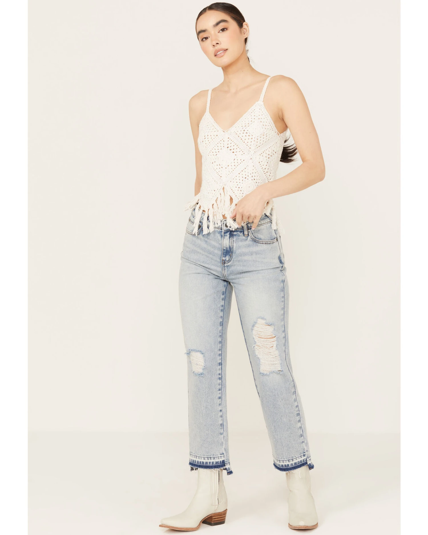 Shyanne Women's Crochet Fringe Tank - Image 3