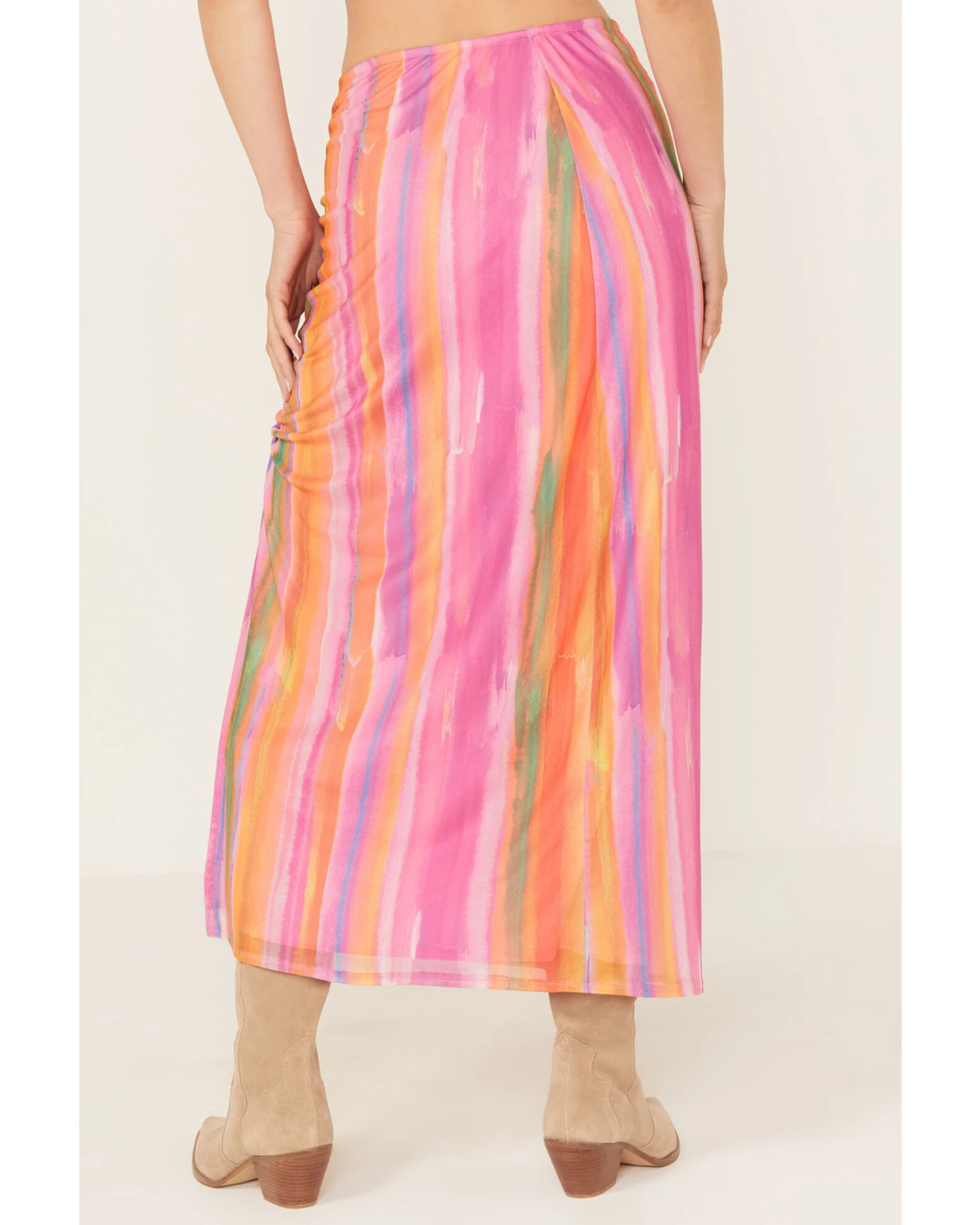 Show Me Your Mumu Women's Dazy Mesh Striped Midi Skirt - Image 4