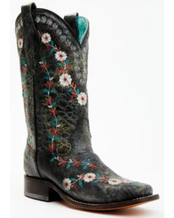 Corral Women's Floral Glow In The Dark Western Boots - Square Toe