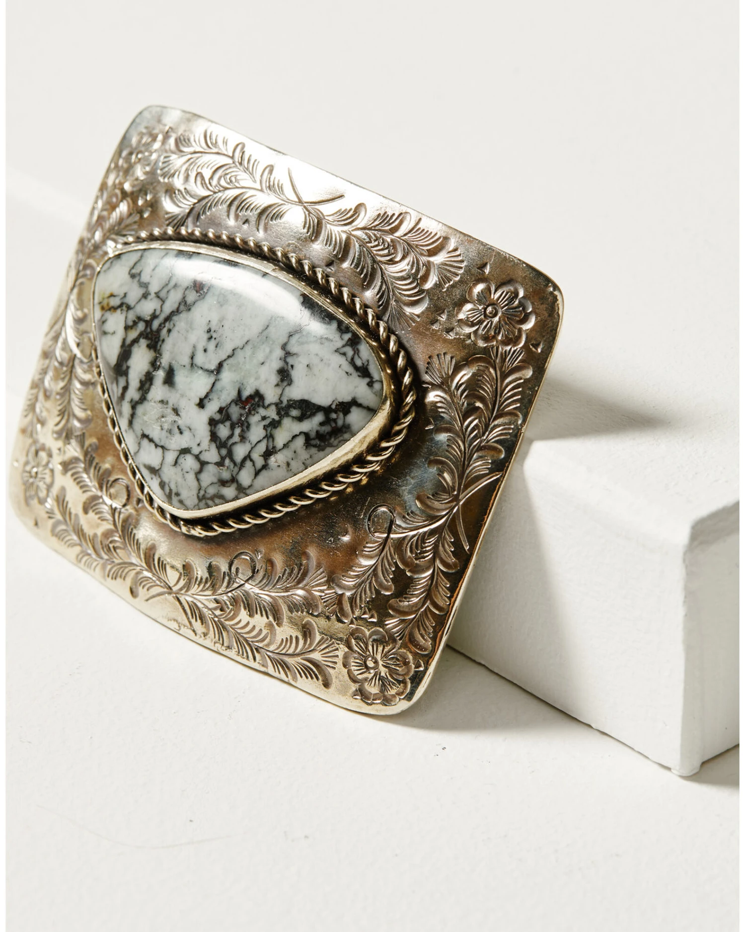 Paige Wallace Women's White Buffalo Turquoise Flower Buckle - Image 2