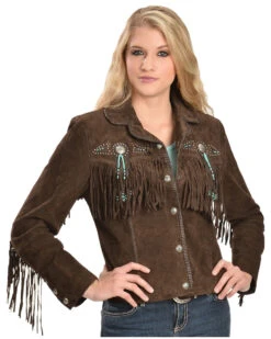 Scully Fringe & Beaded Boar Suede Leather Jacket